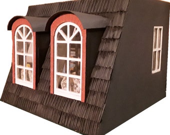 Poppenhuis miniatuur roombox DIY KIT 1/12 Attic