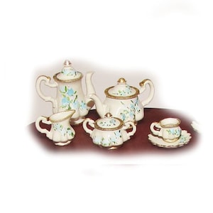 Dollhouse miniatures quarterscale (1/48) coffee tableware KIT