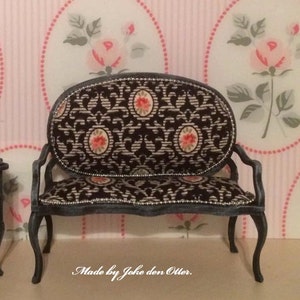 Dollhouse miniature furniture kit one scale (1/12) French Rococo sofa.