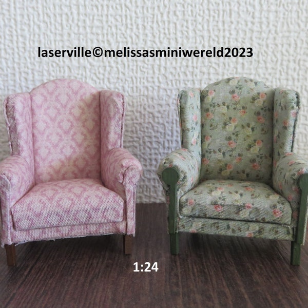 Dollshouse miniature (1/24) Wing chair KIT.