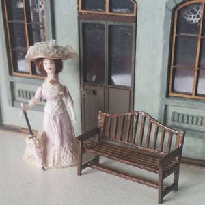 Dollshouse miniature cardboard KIT quarter scale (1:48) kit to make a garden seat.