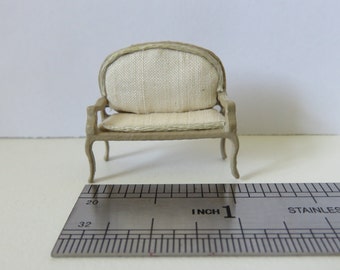 Quarter scale (1:48) Dollshouse miniature cardboard kit  French Rococo sofa.