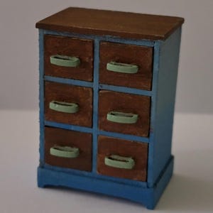 Dollhouse miniature  half scale (1:24  1/24) small chest of drawers KIT.