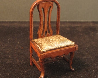 Dollshouse miniature chair without arms.(half  scale, 1:24)