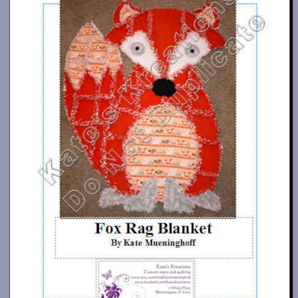 Pattern for Fox Rag Quilt - PDF version