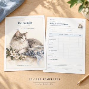 Carnet de soins pour chat : Journal à remplir pour l’alimentation, la litière et la santé, formats A4 et Lettre US