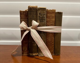 Vintage Books/Antique Books/Shabby Books/Farmhouse Books/Books to Decorate/Old Books/Book Stack/Book Bundle