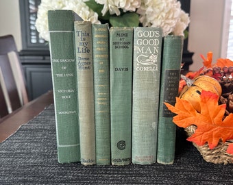 Vintage Books/Farmhouse Books/Old Books/Books to Decorate/Book Bundle/Book Stack/Book Collection/