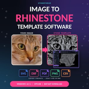 Rhinestone Template Software for Windows | Image to Rhinestone Pattern Maker | Photo, Logo & Outline Tracing