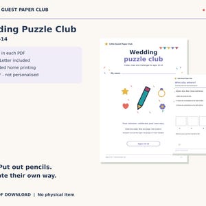 Wedding Puzzle Pack for Older Kids Ages 10-14, Codes Logic Maze and Word Games, A4 and US Letter PDF