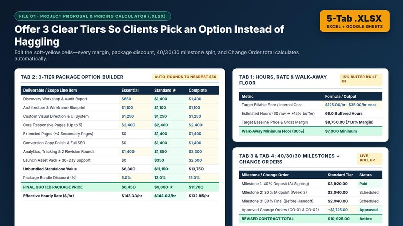 WCAG 2.2 & EU EAA Website Accessibility Audit Template: Web Agency Client Proposal, Scope of Work Contract and Pricing Calculator (Excel) image 3
