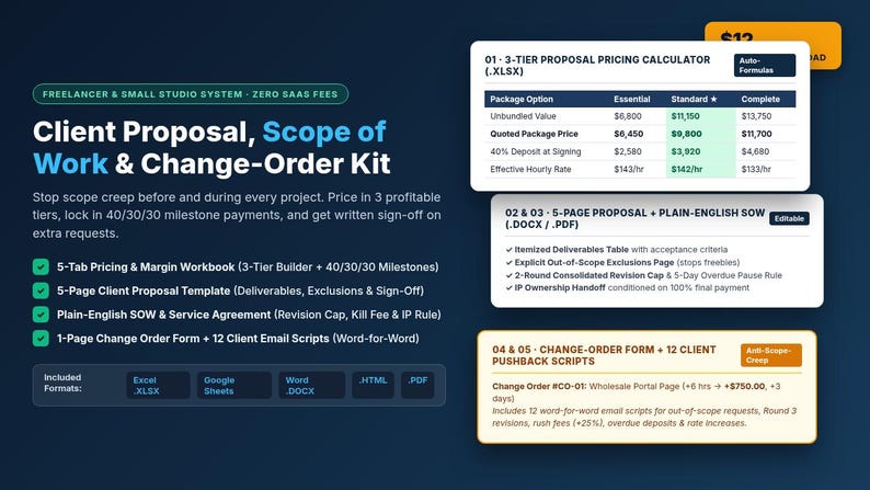 WCAG 2.2 & EU EAA Website Accessibility Audit Template: Web Agency Client Proposal, Scope of Work Contract and Pricing Calculator (Excel) image 2