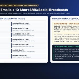 E-Commerce Black Friday & Cyber Monday Promo Margin Calculator: 14 Holiday Emails, 10 SMS and Launch Checklist (Excel, Sheets and Word) image 4
