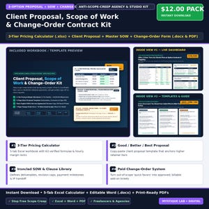 WCAG 2.2 & EU EAA Website Accessibility Audit Template: Web Agency Client Proposal, Scope of Work Contract and Pricing Calculator (Excel) image 1
