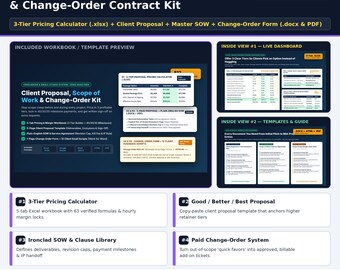 WCAG 2.2 & EU EAA Website Accessibility Audit Template: Web Agency Client Proposal, Scope of Work Contract and Pricing Calculator (Excel)