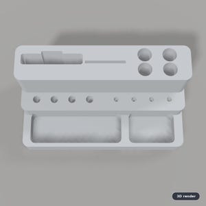 Digital Caliper, Steel Ruler, Hex Bit & Pen Desk Stand 3D Print STL: Parametric OpenSCAD Customizer (One-Piece Support-Free Organizer) image 4