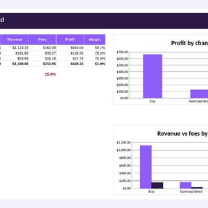 Etsy Seller Profit & Pricing Calculator Spreadsheet: 2026 Etsy, Shopify, eBay, Amazon Fee, COGS and Margin Tracker (Google Sheets + Excel) image 3