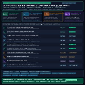 B2B Sales Leads Spreadsheet & Cold Email CRM Tracker: 2,752 Verified Funded Startups, Shopify DTC Brands and Agencies (Excel + CSV) image 8