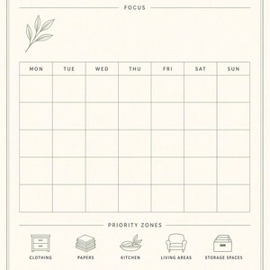 Printable Declutter Planner Home Organization Checklist PDF Cottagecore Floral