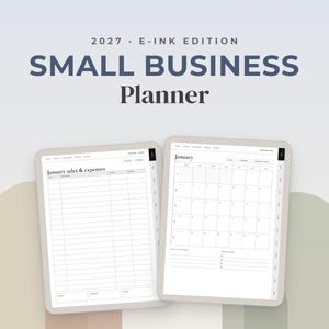 2027 Small Business E-ink Planner, reMarkable Kindle Scribe Supernote Boox, Sales & Expense Tracker PDF