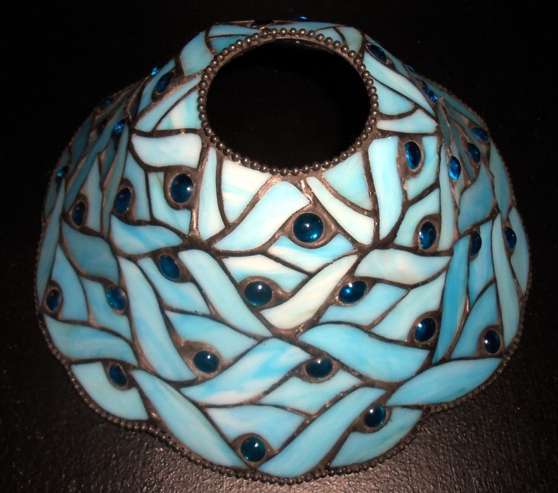 Vintage Candle Holder Party Lite Tiffany Style Lamp Blue Etsy