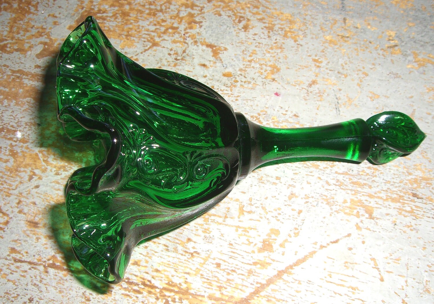 Vintage Bell Fenton Green Glass Collectible Etsy