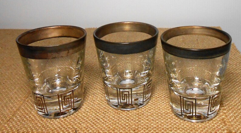 Vintage Shot Glasses Atomic Gold Retro Image 0