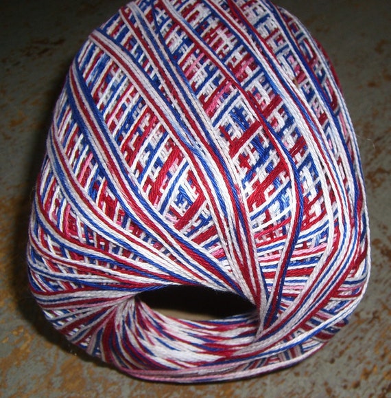 Crochet Yarn Red White & Blue One Spool Knitting Supplies Etsy