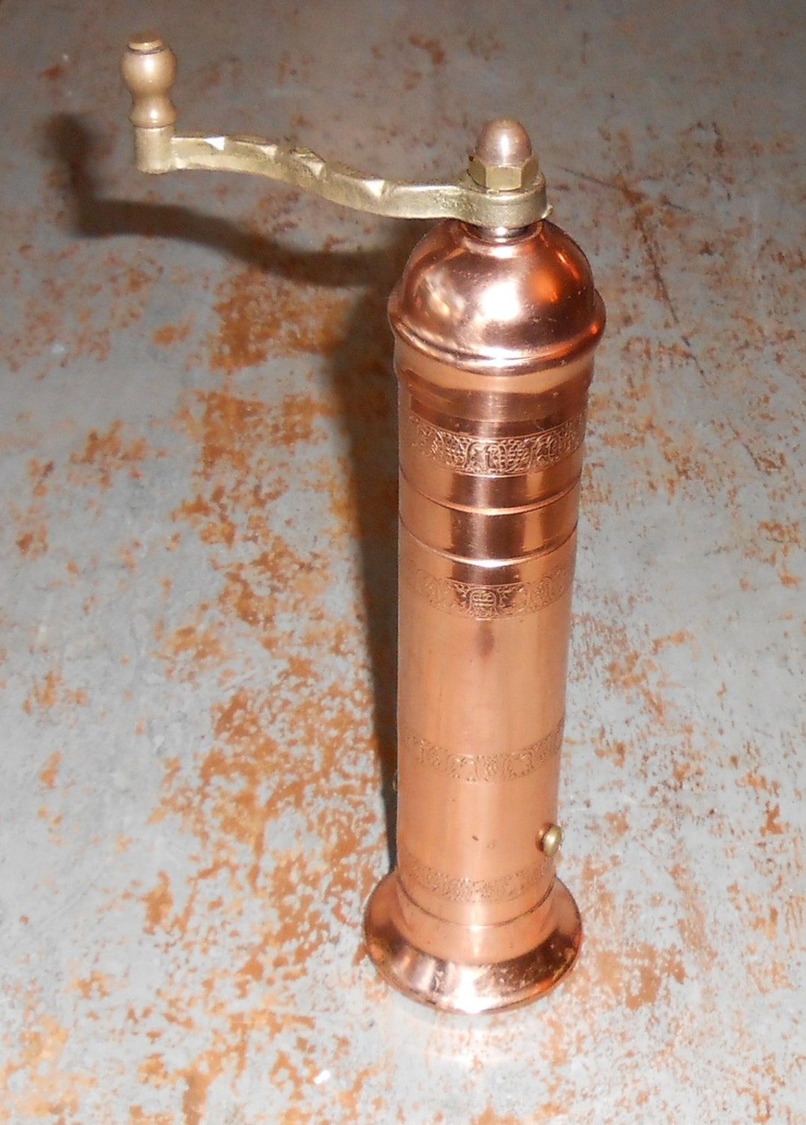 Vintage Pepper Grinder Copper Hand Crank Atlas Made in Etsy