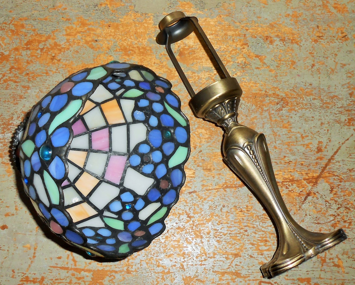 Vintage Candle Holder Party Lite Tiffany Style Lamp Etsy