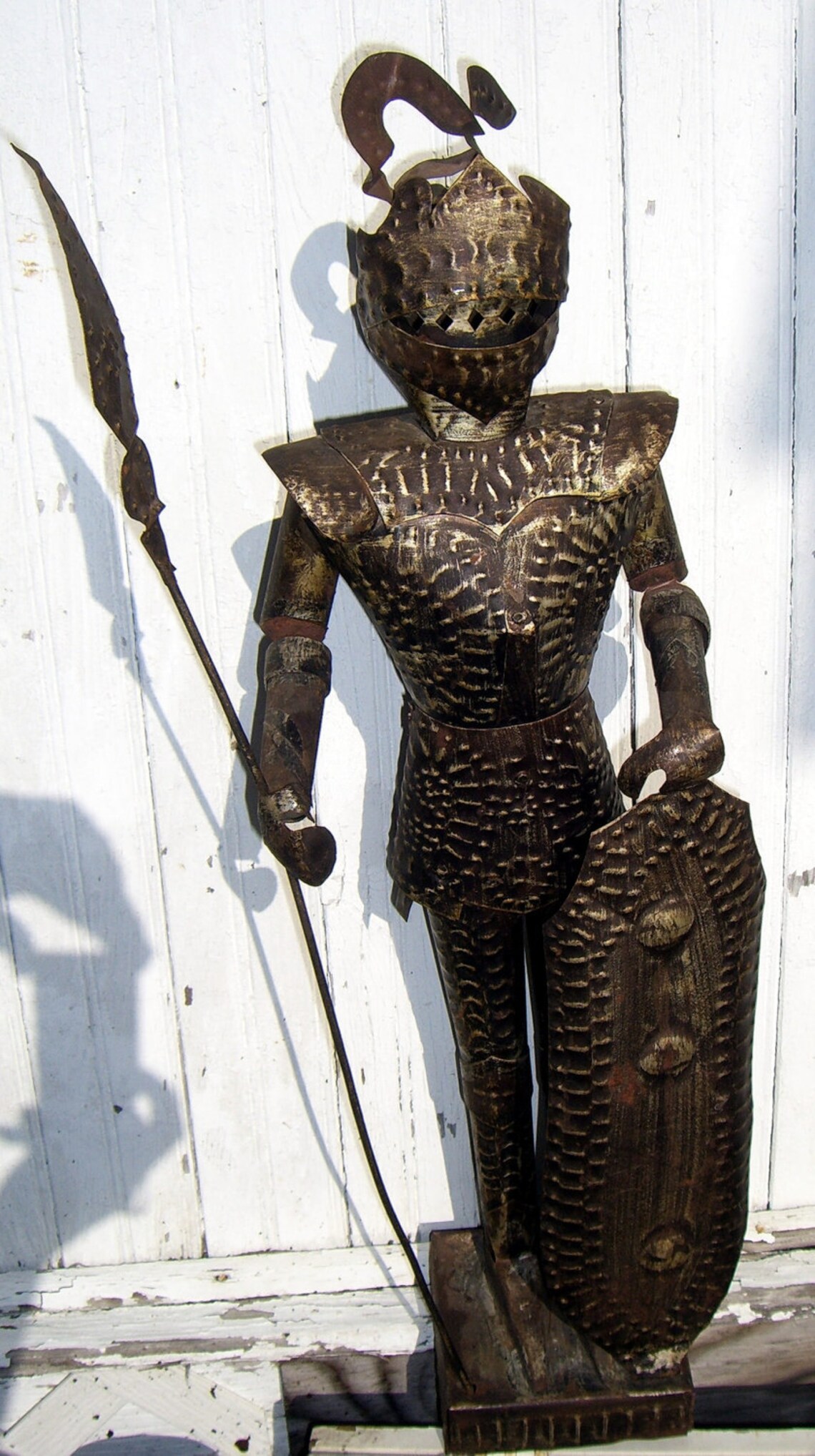 Knight Metal Knight Statue Mid Evil Decor Knight and Etsy