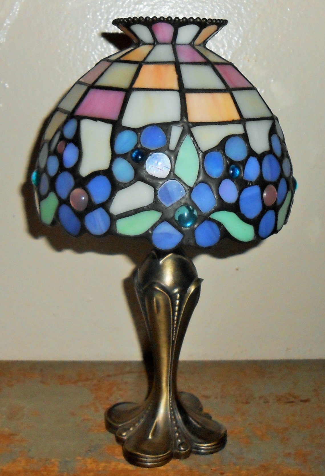 Vintage Candle Holder Party Lite Tiffany Style Lamp Etsy