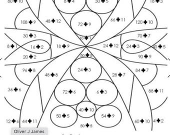 Geometrische Multiplikation und Abteilung Malbuch Klasse 3-5 DIGITALE DATEI