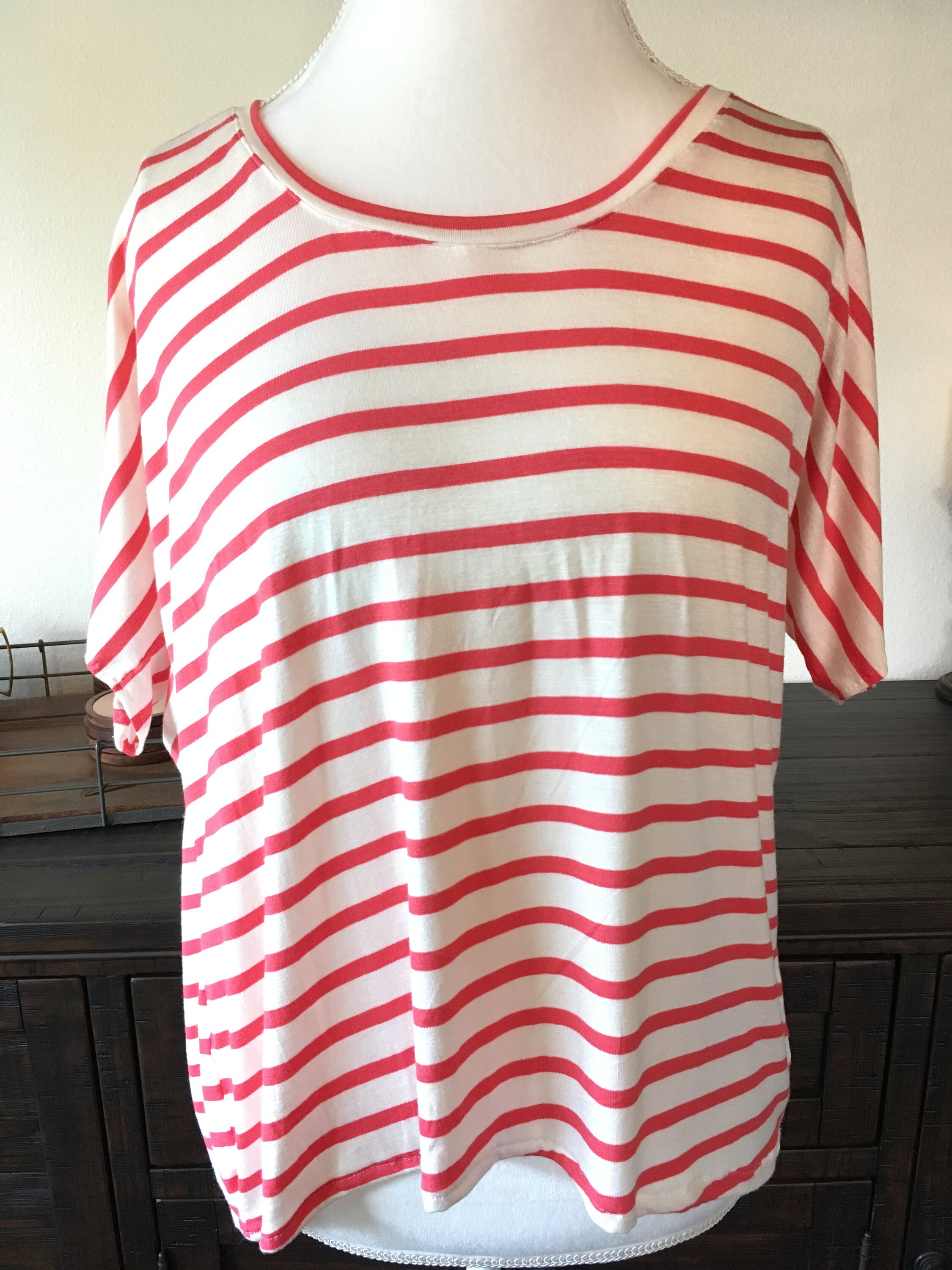 Pink and White Stripe Loose Fit Top Misses Size 4 - Etsy UK
