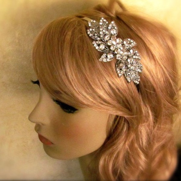 Wedding Hair Accessories,  Rhinestone Crystal Silver Hair Combs, Bridal Hair Comb Tiara Vine Headpiece Fascinator