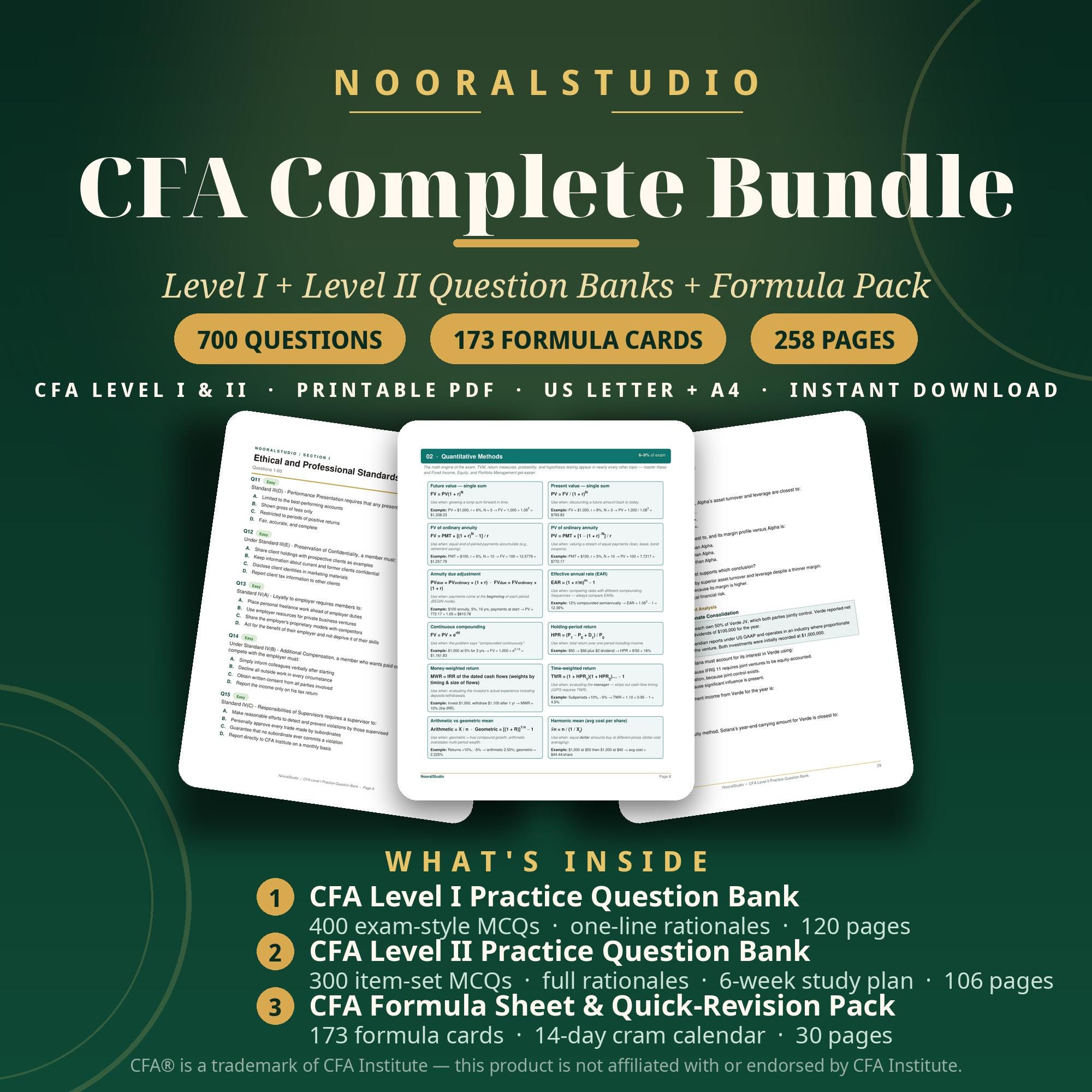 Cfa Level 1 Pdf - Etsy