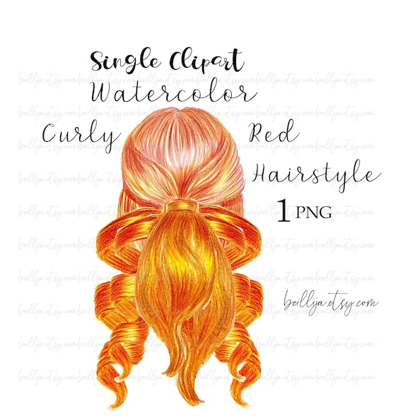 Girl Clipart Red Hair Clipart Ginger Curly Hair Clipart Copper Etsy