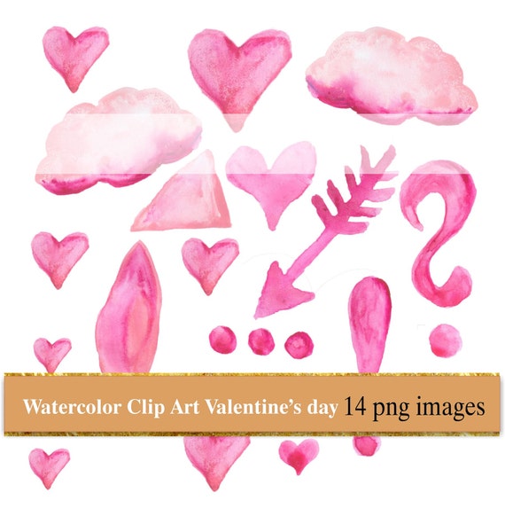 Rosa Pfeil Clipart Aquarell Clipart Rosa Wolke Dreieck Etsy