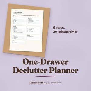 Declutter Checklist Printable, One Drawer Declutter Planner, Keep Donate Trash Log, 30 Small Spots List, ADHD Declutter PDF