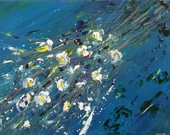 Acrylic abstract, flowers (No. 150)