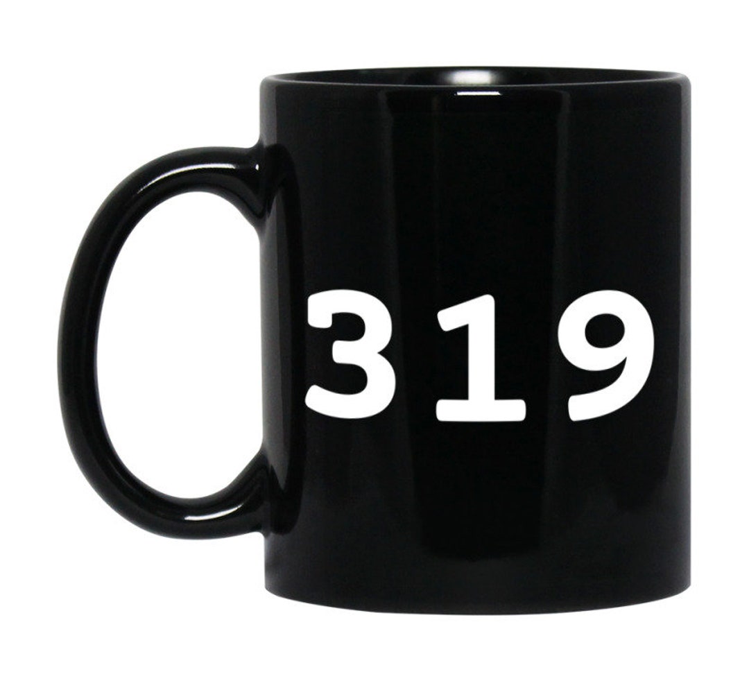 Area code 319 black 11oz mug etsy