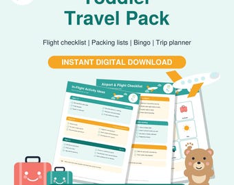 Travel Pack: Toddler Flight Checklist Printable | Airport Packing Lists, Travel Bingo and Trip Planner
