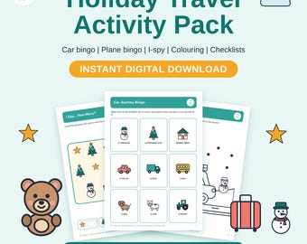 Holiday Pack: Christmas Travel Activity Pack for Toddlers | Printable Car and Plane Games