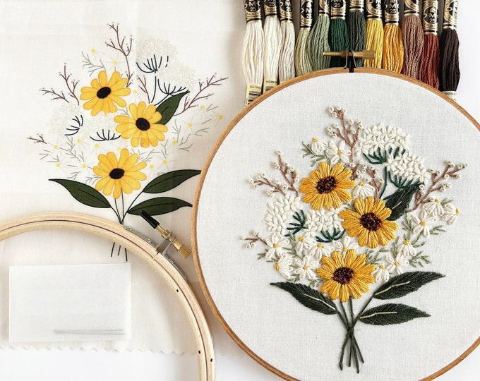 •WILDFLOWER SAMPLER• beginner-ish friendly embroidery kit main image 1