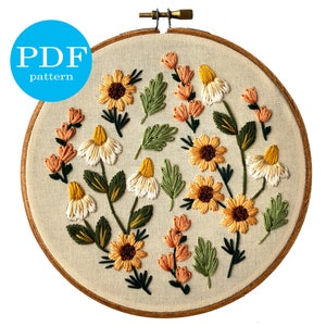 Summer Wildflowers Embroidery Pattern