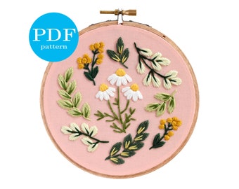 Borduurpatroon lente wilde bloemen: doe-het-zelf botanische kunst voor beginners (pdf)