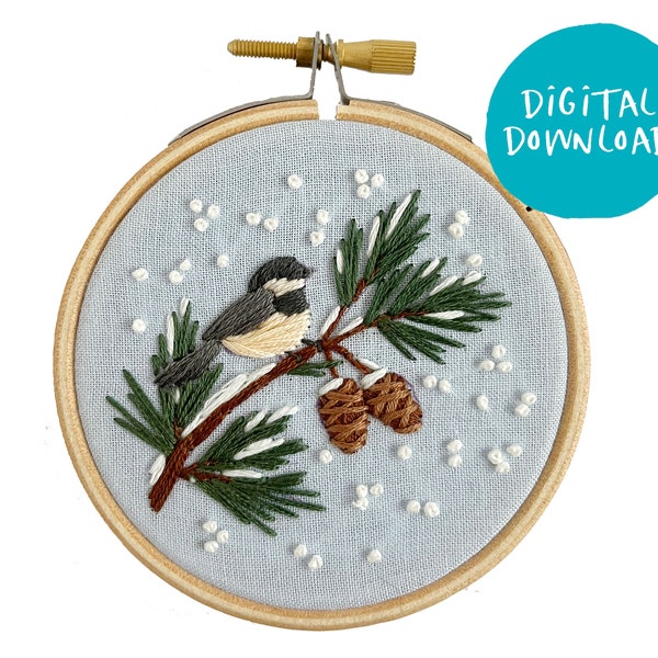 Chickadee Ornament Stickmuster: PDF Anleitung für Anfänger