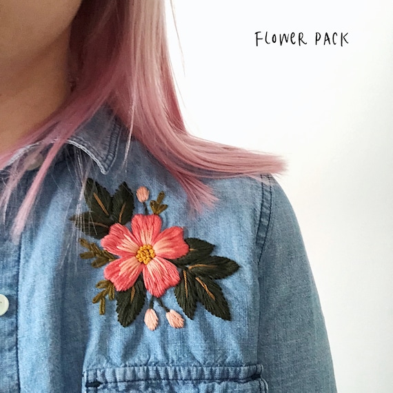 Floral Stick and Stitch Embroidery Patches – And so to Shop