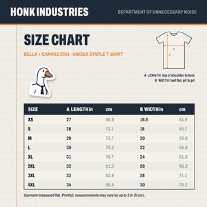 Size chart XS to 5XL, garment measured flat