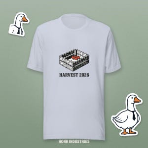 Harvest 2026 Gardening Shirt, Funny Gardener Gift, Tiny Tomato Harvest Tee, Vegetable Garden Linocut T-Shirt